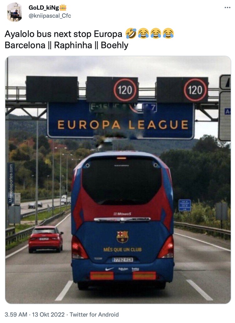 Meme Klub-klub besar yang tampil di Liga Champions terancam terlempar ke Liga Eropa.