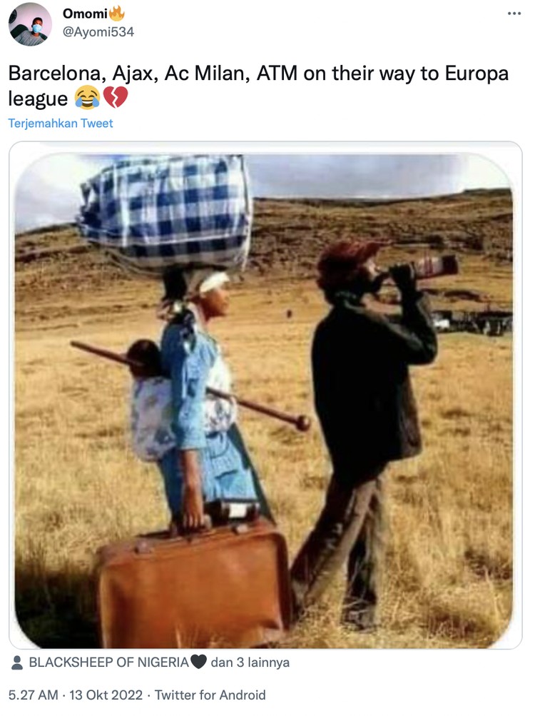 Meme Klub-klub besar yang tampil di Liga Champions terancam terlempar ke Liga Eropa.