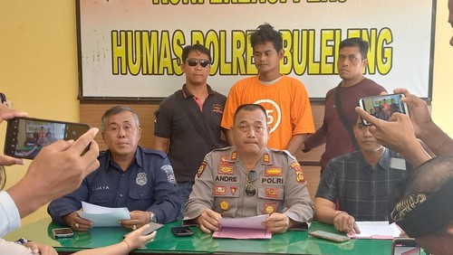 Polres Buleleng saat mengadakan konfrensi pers, kasus curanmor di Mapolres Buleleng, Kamis (13/10/2022).