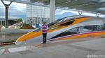 Potret Jokowi di Samping Kereta Cepat Jakarta Bandung