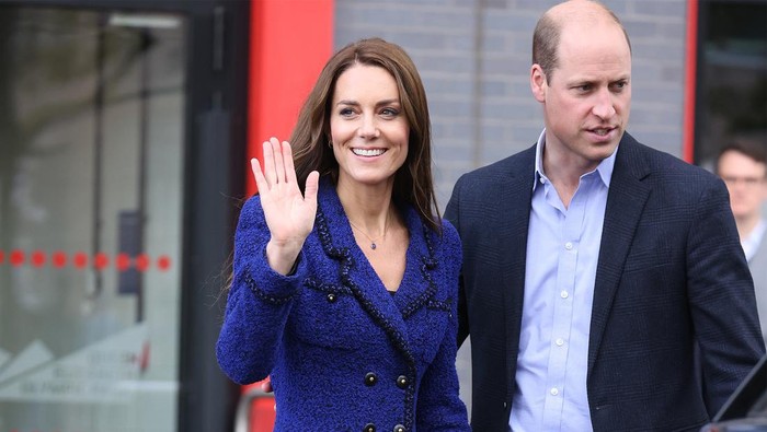 LONDON, ENGLAND - OCTOBER 13: Catherine, Princess of Wales and Prince William, Prince of Wales leaving the Copper Box Arena on October 13, 2022 in London, England. (Photo by Neil Mockford/GC Images)