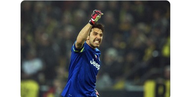 Kiper Omonia menjelma jadi legenda Buffon. Foto: Twitter