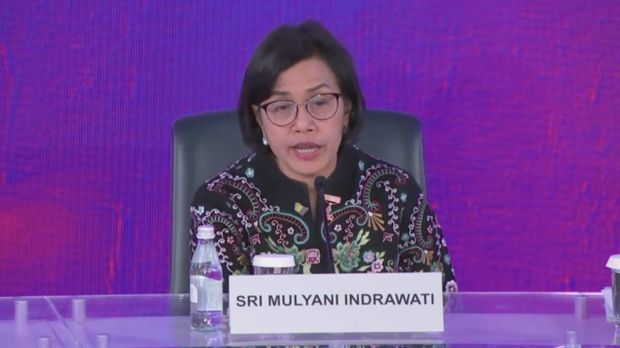 Menteri Keuangan Sri Mulyani dalam Acara Press Conference - 4th Finance Ministers and Central Bank Governors (FMCBG) Meeting. (Tangkapan Layar Youtube Bank Indonesia)