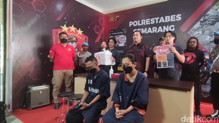 Sejoli pembuang bayi cantik dalam kardus di Semarang ditangkap, Jumat (14/10/2022). Keduanya mengaku malu atas anak hasil hubungan perselingkuhan.