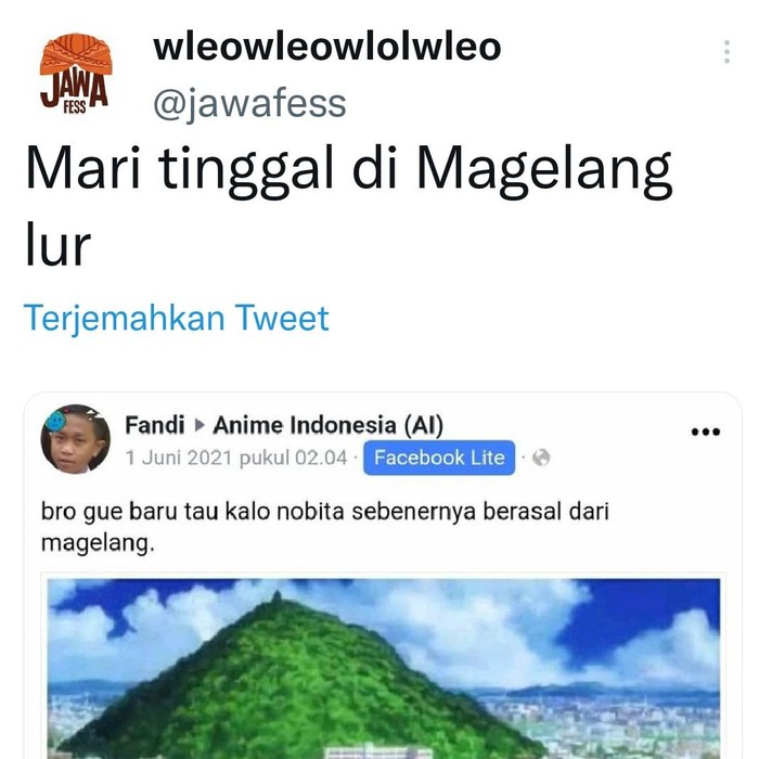 Bukit Doraemon disebut mirip Gunung Tidar Magelang
