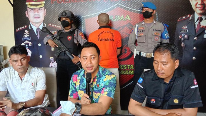 Pelaku pencurian TV di Lombok Barat, NTB, dibekuk polisi, Sabtu (15/10/2022).