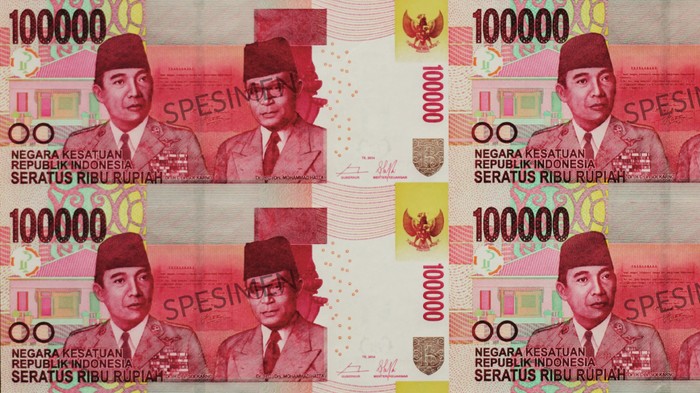 Penampakan uang rupiah bersambung
