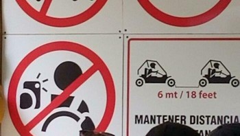 Apa maksud rambu di kiri atas? Dilarang kentut ke ibu hamil? Foto: Bored Panda