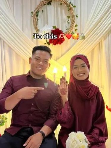 Foto kisah pasangan Izzati dan Hakim viral di media sosial. Foto kisah pasangan Izzati dan Hakim viral di media sosial.