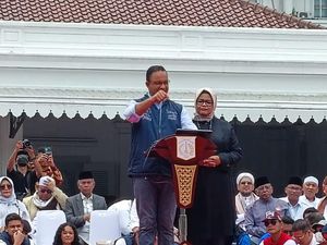 Tangis Istri Pecah di Akhir Pidato Perpisahan Anies Baswedan