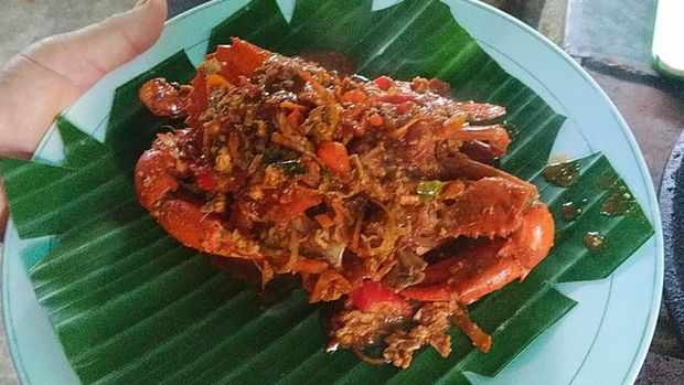 Kuliner kepiting budeng di Warung Mangrove, Desa Budeng, Jembrana, Bali, Minggu (16/10/2022).
