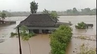 Banjir nyaris sampai atap rumah warga/Foto: Istimewa (dok. tangkapan layar video amatir)