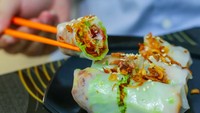 Medan Popia menawarkan ci cong fan dengan penyajian yang unik. Isian ci cong fannya dibalut dengan ci cong fan sehingga seperti lumpia. Foto: Medan Popia 