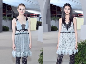 Momen Jung Ho Yeon dan Emma Stone Pakai Baju Mirip di Acara yang Sama