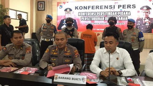 Guru ngaji insial S (57) pelaku pencabulan 8 muridnya di Mataram dibekuk, Senin (17/10/2022).