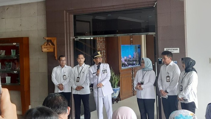 Heru Budi di hadapan pegawai Setpres (Kanavino-detikcom)