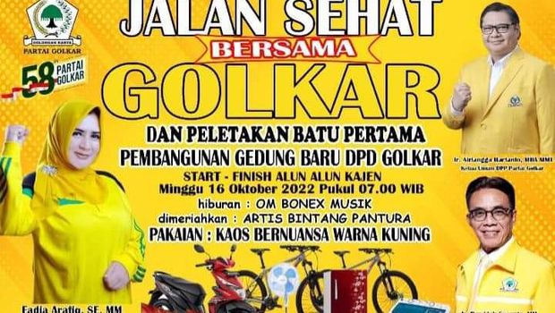 Tangkapan layar jalan sehat Golkar.