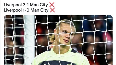 Meme Liverpool Babat City dan Haaland Ngadat