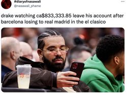 Barcelona Dihajar Real Madrid, Drake Menangis