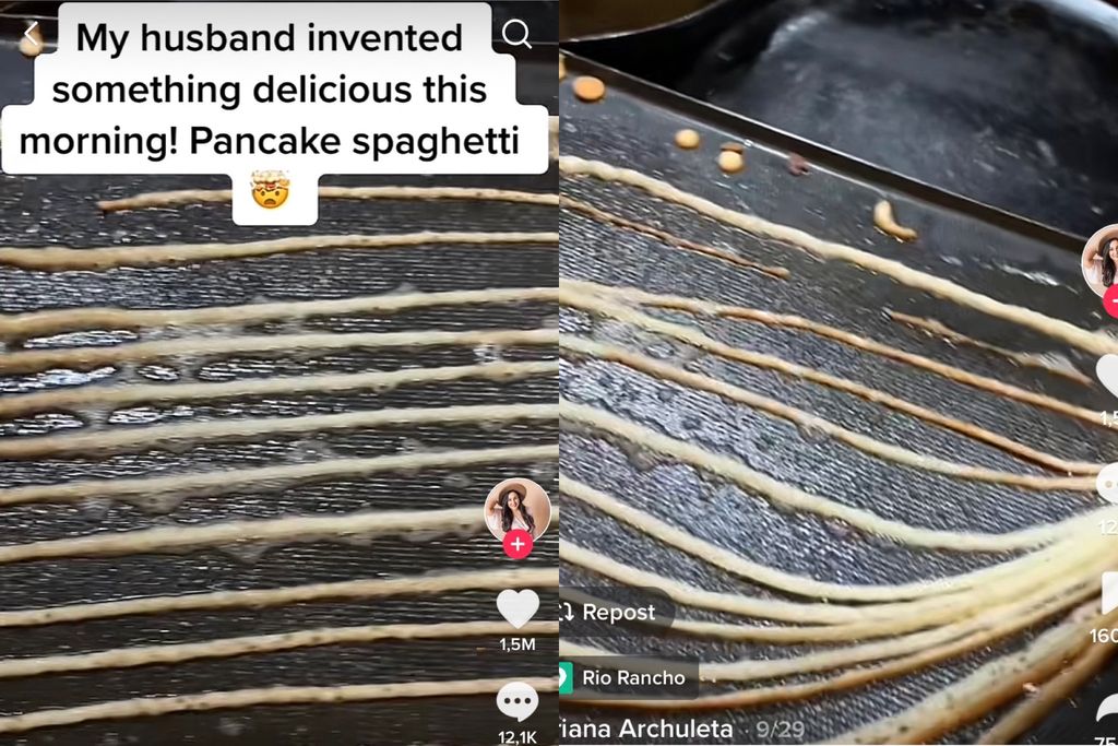 Pancake spaghetti yang unik buat sarapan