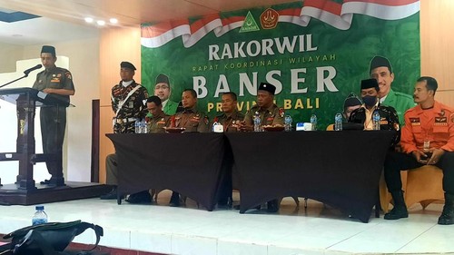Rakorwil Ansor dan Banser Bali, di Badung, Bali, Minggu (16/10/2022)