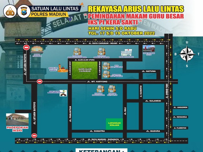 Rekayasa lalu lintas saat pemindahan makam guru besar IKSPI Kera Sakti Madiun