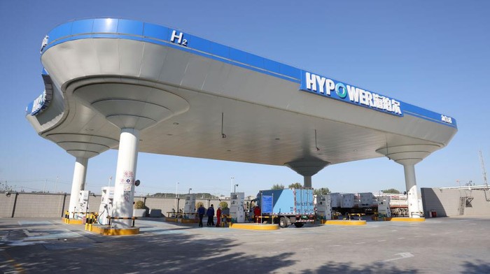 1434339631 BEIJING, CHINA - OCTOBER 18: A portable hydrogen energy application model is displayed at Daxing International Hydrogen Energy Demonstration Zone on October 18, 2022 in Beijing, China. Beijing Municipality, Tianjin Municipality and Hebei Province are jointly building a “3+N” hydrogen energy industry ecosystem and a demonstration area for high-end hydrogen energy equipment manufacturing and application, in an effort to promote the construction of hydrogen energy demonstration city clusters and make new contributions to China’s ecological construction. (Photo by Lintao Zhang/Getty Images)