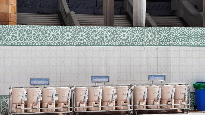 Zamzam water coolers are located at various places in Masjid al-Haram Makkah where pilgrims from all over the world quench their thirst.