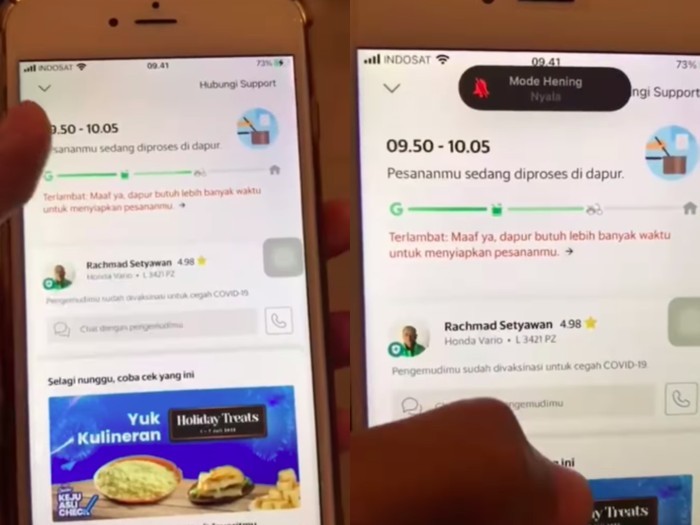 Kejadian kocak driver ojol saat antar pesanan makanan
