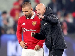 4. Bek kiri Luke Shaw, yang beberapa kali juga dimainkan Erik ten Hag sebagai bek tengah, ada di posisi keempat dengan top speed 34.85 km per jam. Foto: AFP /AFP via Getty Images/GEORGE SALPIGTIDIS