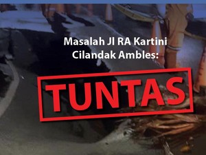 Before-After Perbaikan Jl RA Kartini Cilandak yang Ambles
