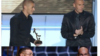 Zidane sendiri selalu ada membimbing Benzema. Foto: Twitter