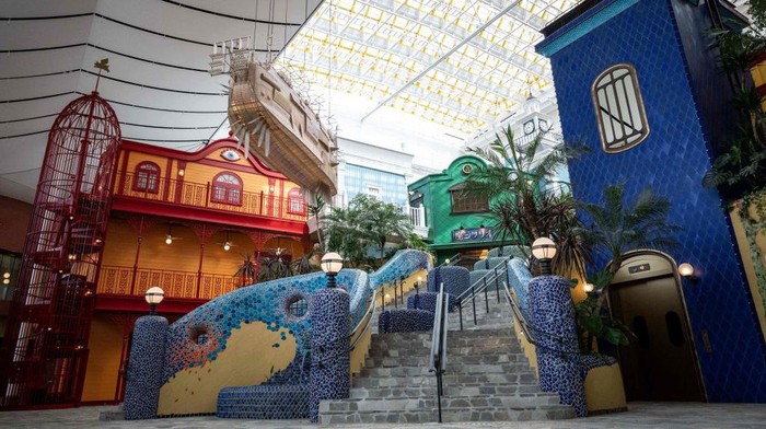 This general view shows some of Ghibli's Grand Warehouse during a media tour of the new Ghibli Park in Nagakute, Aichi prefecture on October 12, 2022. - The media on October 12 got a sneak peek at the highly anticipated new theme park from Studio Ghibli, creator of beloved titles like 