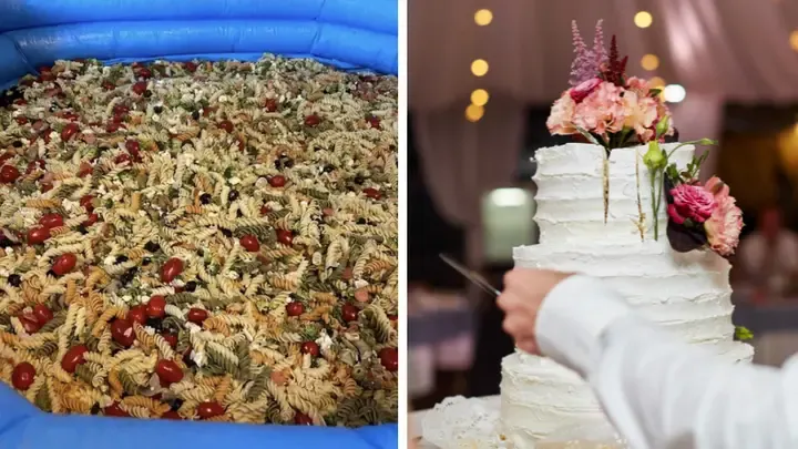 Duh! Pengantin Ini Sajikan Pasta Dalam Kolam Renang Karet untuk Tamu