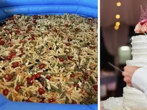 Duh! Pengantin Ini Sajikan Pasta Dalam Kolam Renang Karet untuk Tamu