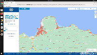 Untuk wilayah Demak, air laut diprediksi naik hingga ke wilayah Cangkring. Kawasan pesisir Pantai Idola Banyutowo hingga Alun-alun Juwana, lanjut hingga Pantai Caruban juga berwaarna merah.