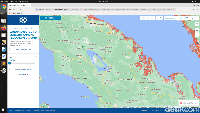 Sepanjang pesisir timur Sumatera Utara, mulai dari Pulau Kampai hingga Sungai Pantai Pukat juga berwarna merah di peta. Kawasan paling parah pun terlihat dari Sungai Pantai Poekat hingga ke Sungai Tampang dengan prediksi yang cukup luas.