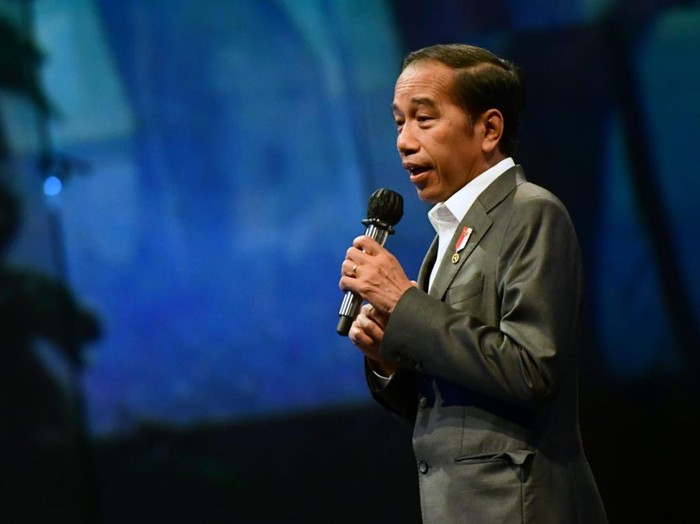 Presiden Jokowi dalam acara Ibu Kota Nusantara: Sejarah Baru Peradaban Baru di Djakarta Theater