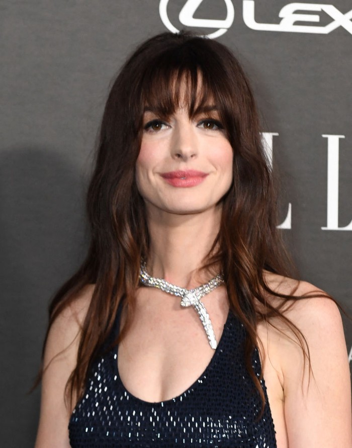 1244048212 US actress Anne Hathaway attends the 29th Annual ELLE Women In Hollywood Celebration at The Getty Center in Los Angeles, California, on October 17, 2022. (Photo by VALERIE MACON / AFP) (Photo by VALERIE MACON/AFP via Getty Images)