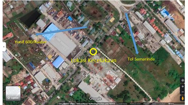 Lokasi kecelakaan maut pasutri di Balikpapan