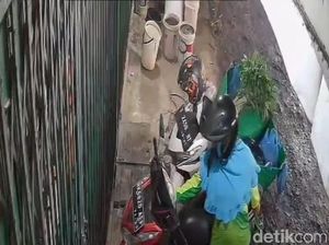 Emak-emak di Medan Terekam CCTV Curi Motor di Pasar, Polisi Turun Tangan