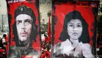 Foto-foto Demo Massa Buruh di Patung Kuda