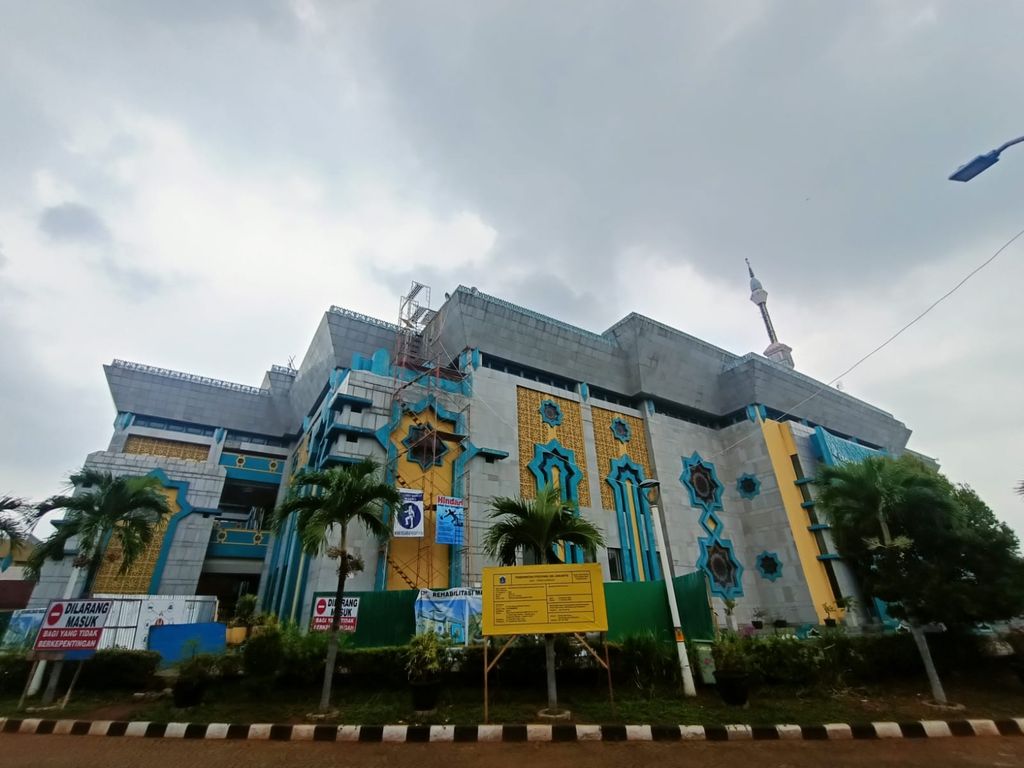 Kondisi terkini Masjid Islamic Center Jakarta, Kamis (20/10/2022)-(Karin-detikcom)