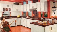 Ini juga tampilan dapur di awal 60-an. Semuanya sudah tampak modern dan minimalis. Bahkan, ada kompor yang tampak ditanam. Foto: historydaily