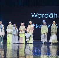Wapres Ma’ruf Amin mengatakan pelaku usaha fashion muslim di Tanah Air, diharapkan mampu menikmati ceruk industri fesyen muslim dunia yang tahun 2024 mendatang diperkirakan nilai belanjanya mencapai USD 311 miliar. Foto: Andhika Prasetia/ Detikcom