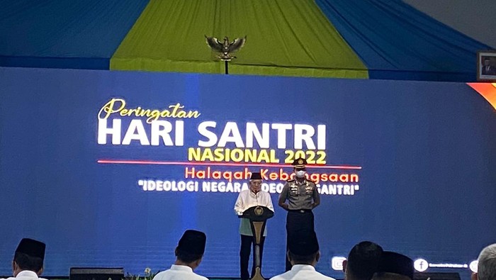 Maruf Amin di peringatan Hari Santri 2022 (Karin-detikcom)