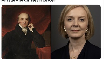 Liz Truss mengalahkan rekor George Canning sebagai PM yang jabatannya terpendek sepanjang sejarah Inggris. Foto: Twitter