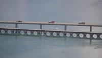 Jalur tol ini pun dijadikan salah satu potensi wisata, mengingat memang Key West menjadi pulau wisata. (Joe Raedle/Getty Images)