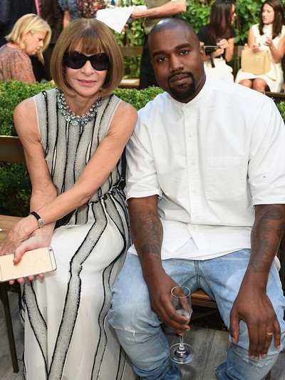 Anna Wintour dan Kanye West Potret kedekatan Anna Wintour dan Kanye West.