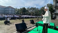 Ada.528 titik yang menggelar apel serentak itu dan diikuti oleh sebanyak setengah juta lebih santri di Indonesia.  (Foto: Dokumentasi PBNU)